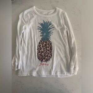 BILLABONG White long sleeve Pineapple shirt size XXS 4/5 2xs